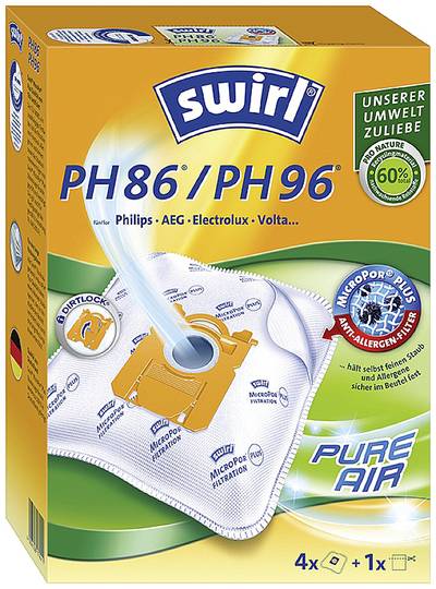 4  Staubsaugerbeutel Swirl PH86 für Philips Standard-Bag 